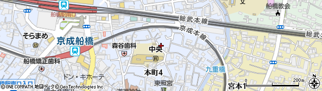 千葉県船橋市本町4丁目14-26周辺の地図
