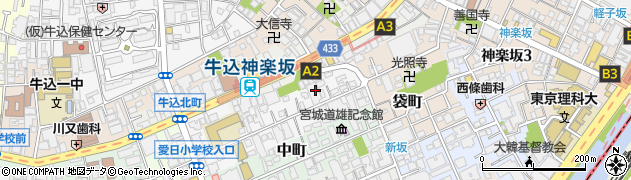 東京都新宿区北町周辺の地図