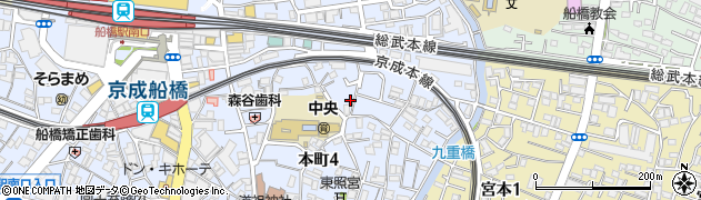 千葉県船橋市本町4丁目14-17周辺の地図