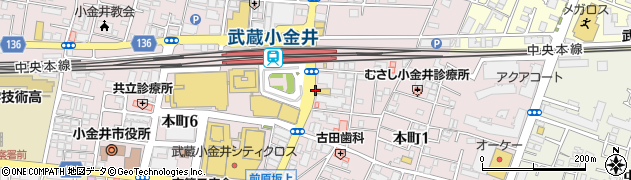 松屋 武蔵小金井店周辺の地図