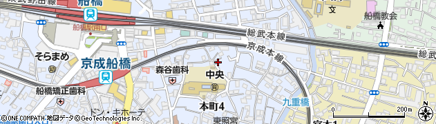 千葉県船橋市本町4丁目14周辺の地図
