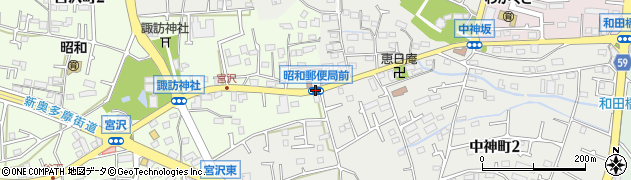 昭和郵便局前周辺の地図