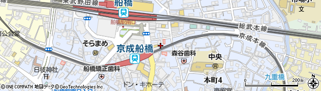 千葉県船橋市本町4丁目3周辺の地図