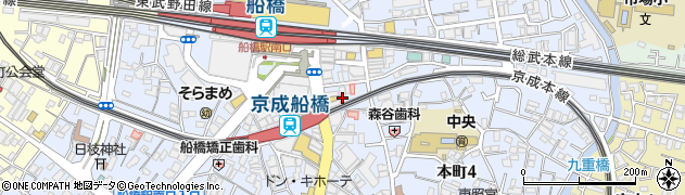 大蔵質店　船橋本店周辺の地図