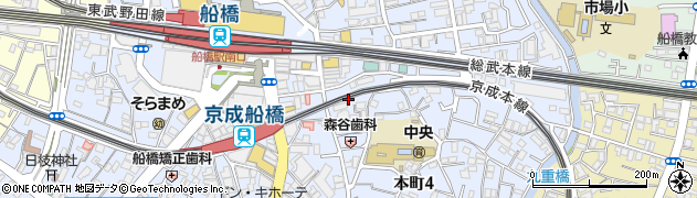 千葉県船橋市本町4丁目4周辺の地図