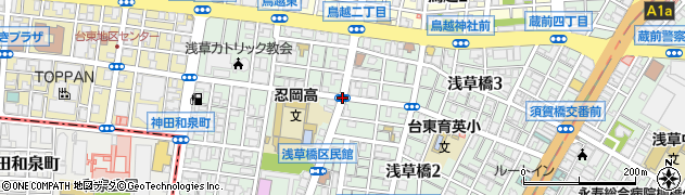 忍岡高校入口周辺の地図