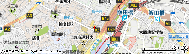 ファミリーマート神楽坂下店周辺の地図