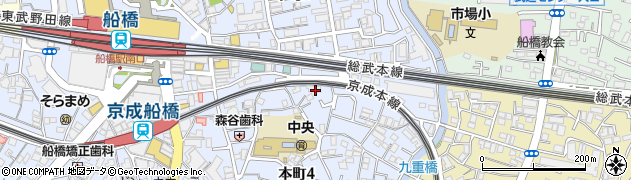 千葉県船橋市本町4丁目14-29周辺の地図