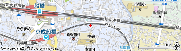 千葉県船橋市本町4丁目14-33周辺の地図