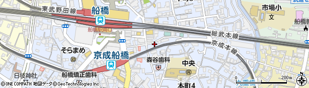 千葉県船橋市本町4丁目4-4周辺の地図
