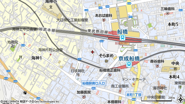 〒273-0005 千葉県船橋市本町の地図