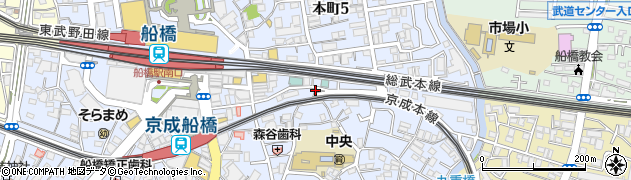 千葉県船橋市本町4丁目4-13周辺の地図