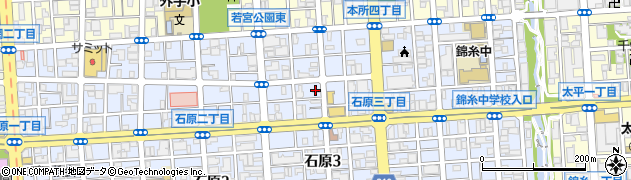 墨田石原郵便局周辺の地図