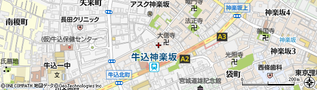 東京都新宿区横寺町47周辺の地図
