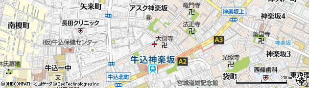 東京都新宿区横寺町48周辺の地図