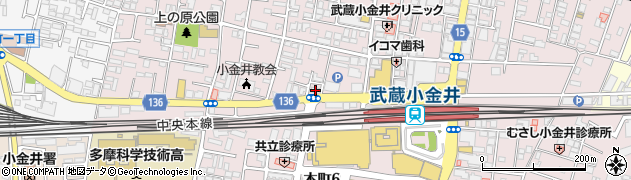 青梅信用金庫小金井支店周辺の地図