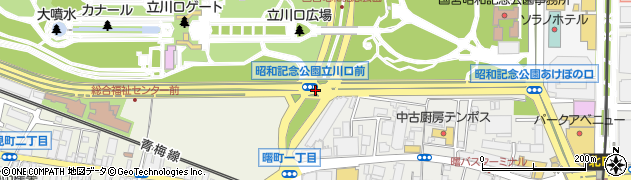 昭和記念公園立川口前周辺の地図