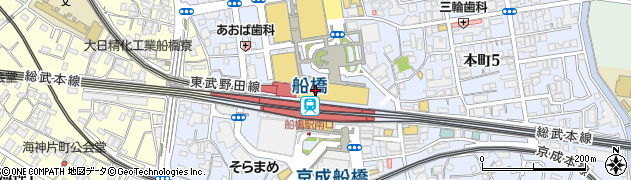 日本一　東武船橋店周辺の地図