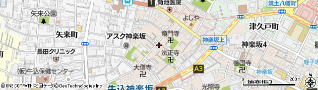 東京都新宿区横寺町36-14周辺の地図