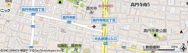 高円寺中央通郵便局周辺の地図