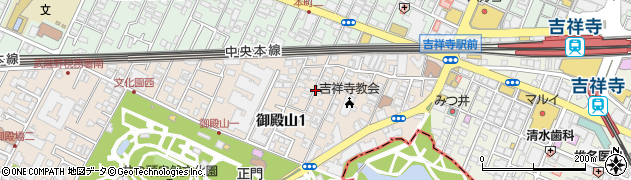 U武蔵野市御殿山1-8akippa駐車場周辺の地図
