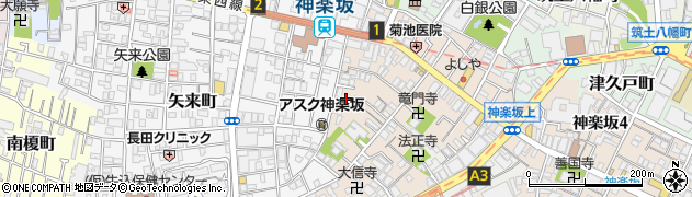 東京都新宿区横寺町29-3周辺の地図