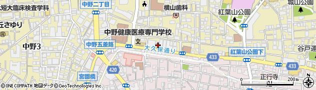 東京都中野区中野2丁目18-10周辺の地図