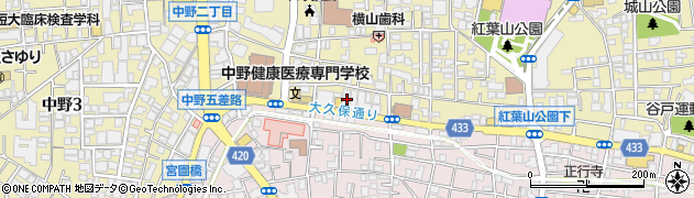 東京都中野区中野2丁目18-5周辺の地図