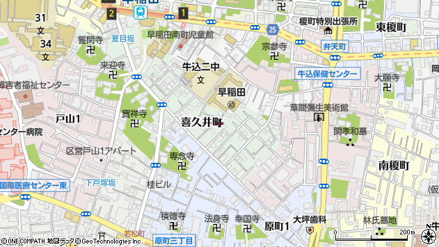 〒162-0044 東京都新宿区喜久井町の地図