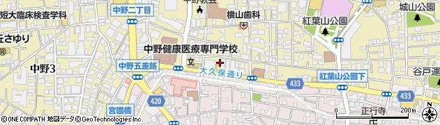 東京都中野区中野2丁目18-8周辺の地図