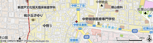 ポニークリーニング中野駅南口店周辺の地図