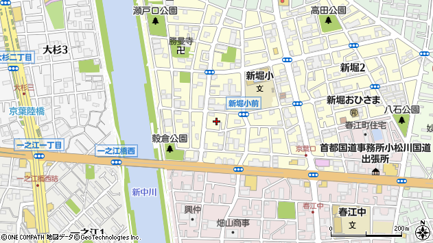 〒132-0001 東京都江戸川区新堀の地図