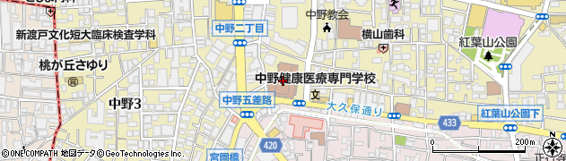 ゆうちょ銀行中野店周辺の地図