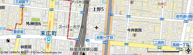 東京都台東区上野5丁目4周辺の地図
