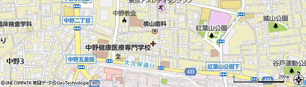 東京都中野区中野2丁目16周辺の地図