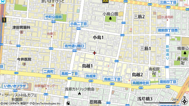 〒111-0056 東京都台東区小島の地図