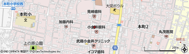 東京都小金井市本町周辺の地図