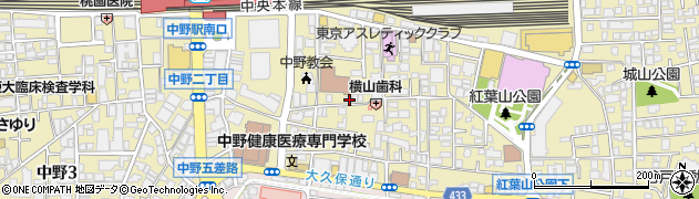 東京都中野区中野2丁目13-5周辺の地図