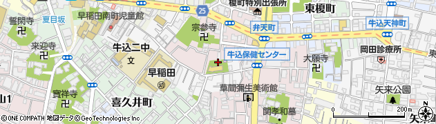 漱石公園周辺の地図