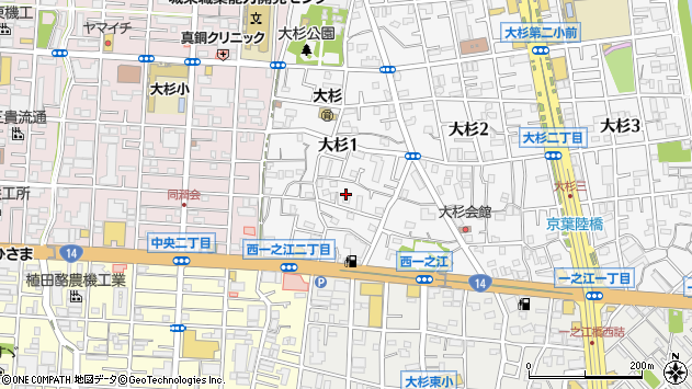 〒132-0022 東京都江戸川区大杉の地図
