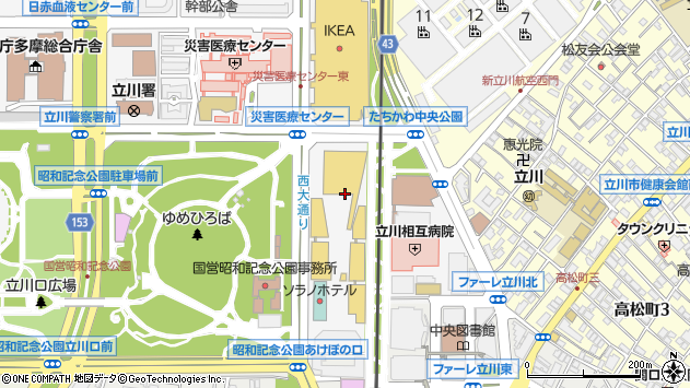 〒190-0014 東京都立川市緑町の地図