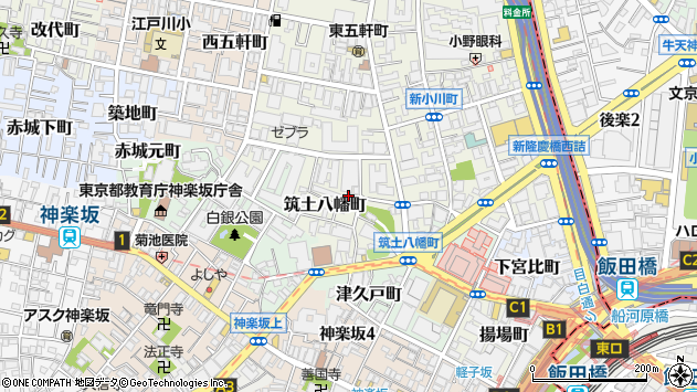 〒162-0815 東京都新宿区筑土八幡町の地図