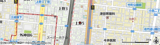 東京都台東区上野5丁目13周辺の地図