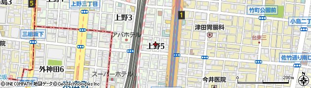 東京都台東区上野5丁目13-4周辺の地図