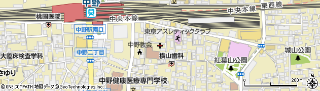 東京都中野区中野2丁目13周辺の地図