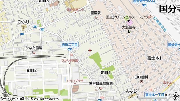 〒185-0034 東京都国分寺市光町の地図