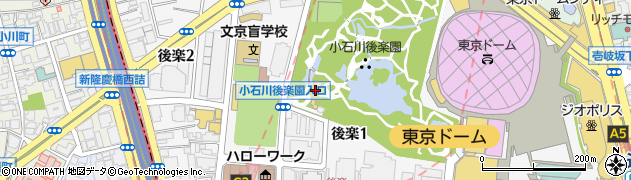 小石川後楽園周辺の地図