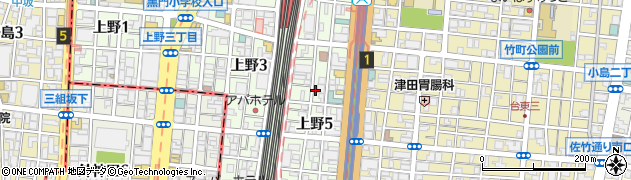 東京都台東区上野5丁目16-3周辺の地図