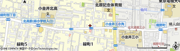 小金井緑町郵便局周辺の地図
