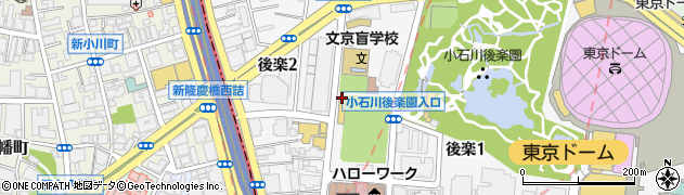 文京区役所　区民施設小石川運動場周辺の地図
